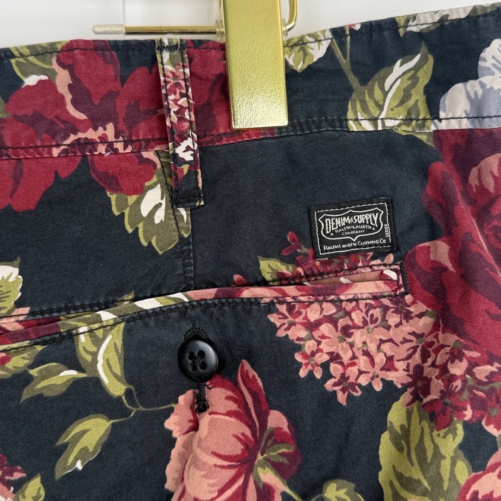 Denim & Supply Ralph Lauren Vintage Floral All Over Print Chino Shorts Size 38 - Picture 4 of 8